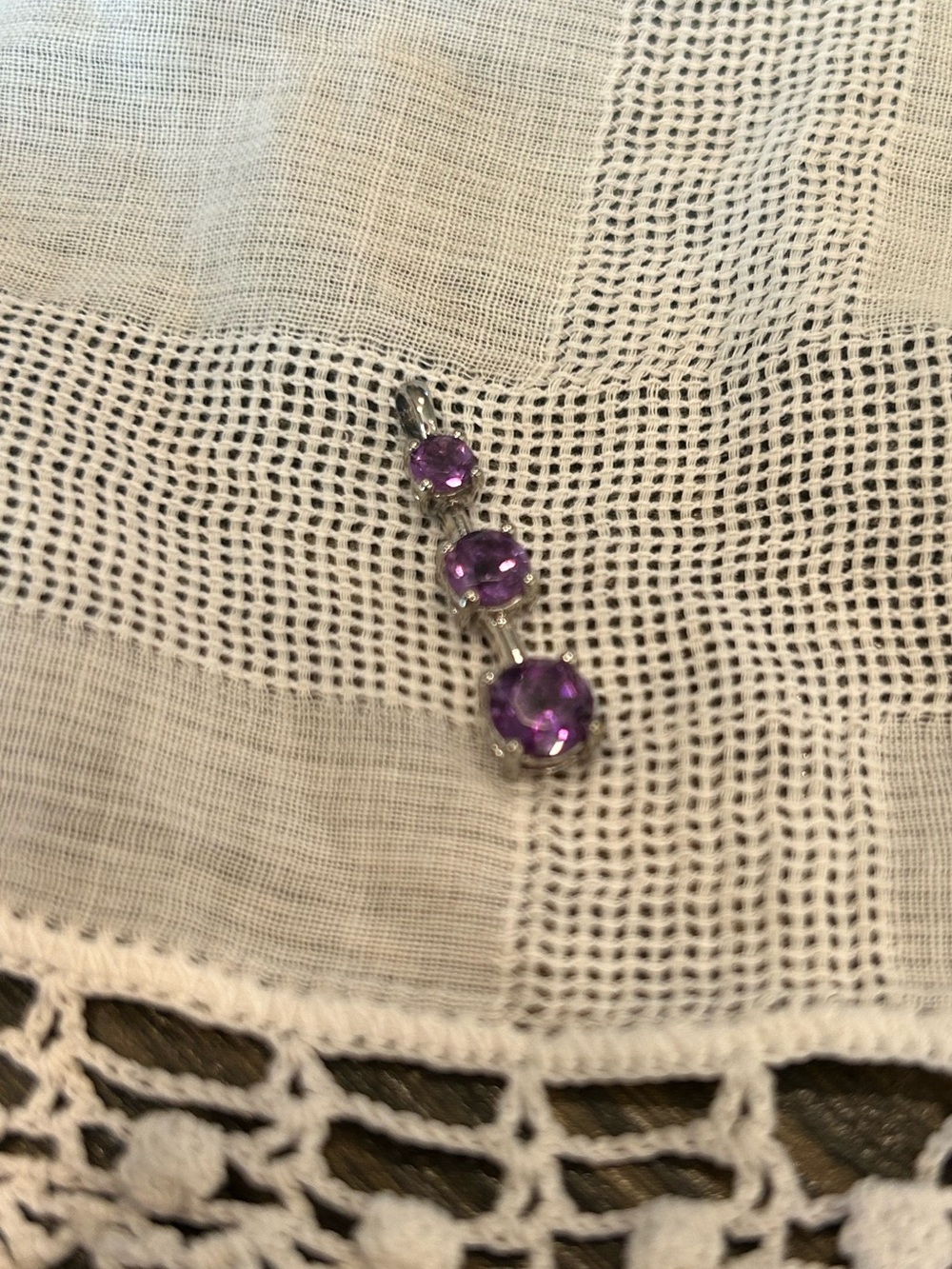 Sterling Silver and Amethyst Gemstone Drop Pendant π